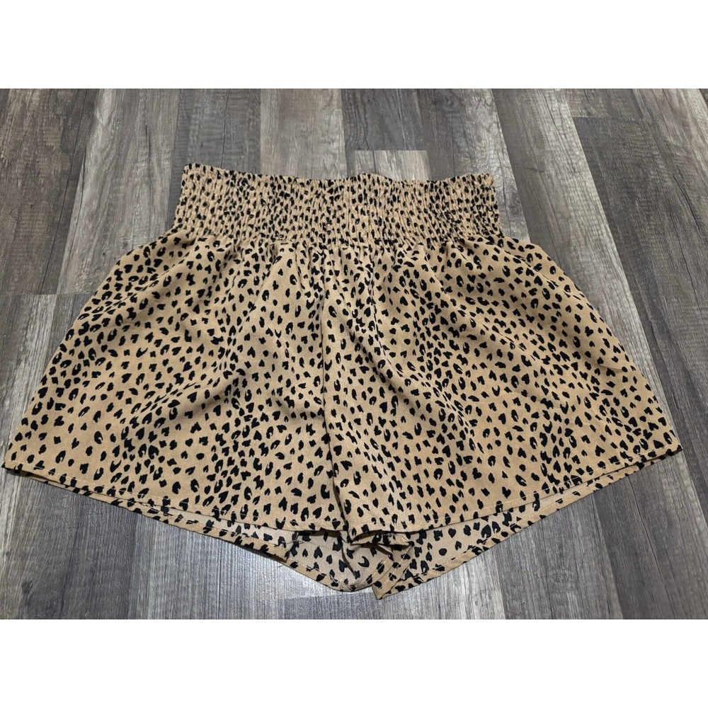 Shein EZwear Size Large Leopard Print Shirted Waist‎ Shorts
